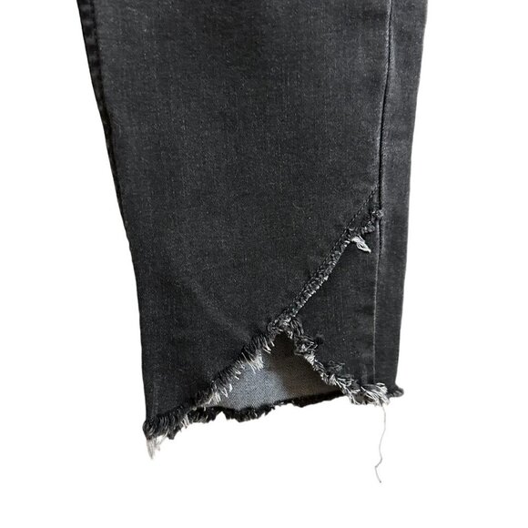 Free People We The Free‎ High Rise Black Distressed Crossed Raw Hem Skinny Jeans - Picture 4 of 7